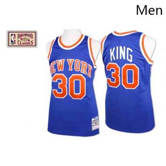Mens Mitchell and Ness New York Knicks 30 Bernard King Swingman Royal Blue Throwback NBA Jersey